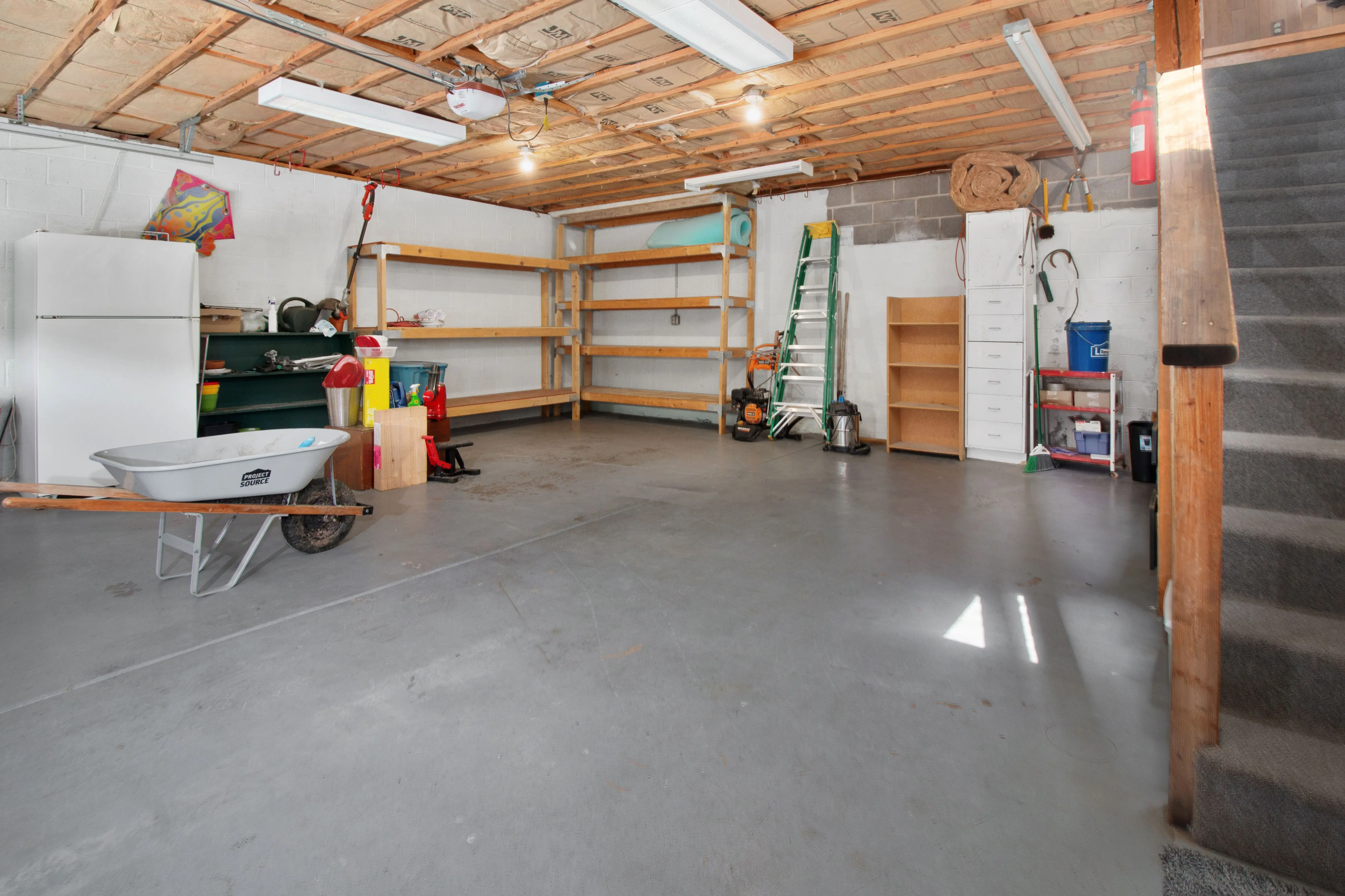 New construction home garage concrete floor ready for epoxy coating